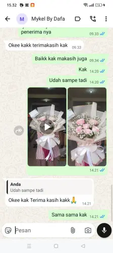 Testimonial Buket Bunga buyut mekar