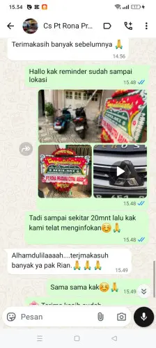 Testimonial Papan Bunga buyut mekar
