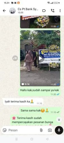 Testimonial Papan Bunga buyut mekar
