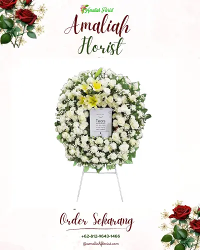 Krans Bunga Duka Cita buyut mekar